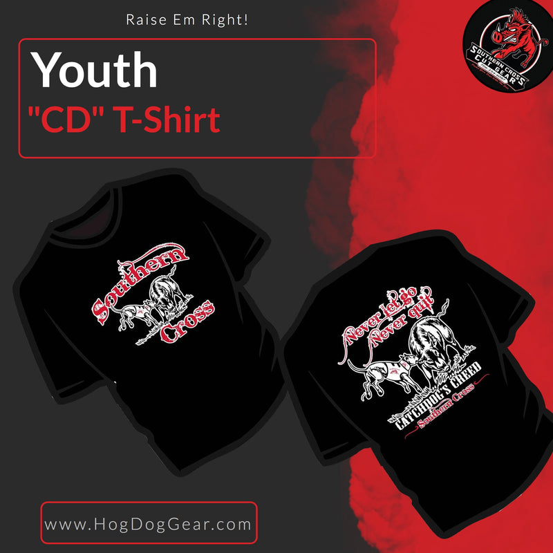 Load image into Gallery viewer, Youth &quot;Catch Dog&#39;s Creed&quot; T-Shirt - Southern Cross Cut Gear
