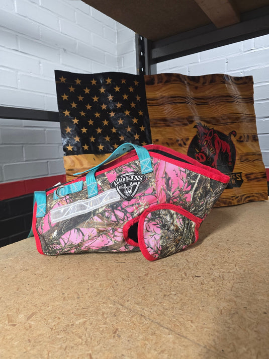 Discount Custom Tracking Dog Vest Flotation & Leg Guards- SMALL Box 328 - Southern Cross Cut Gear