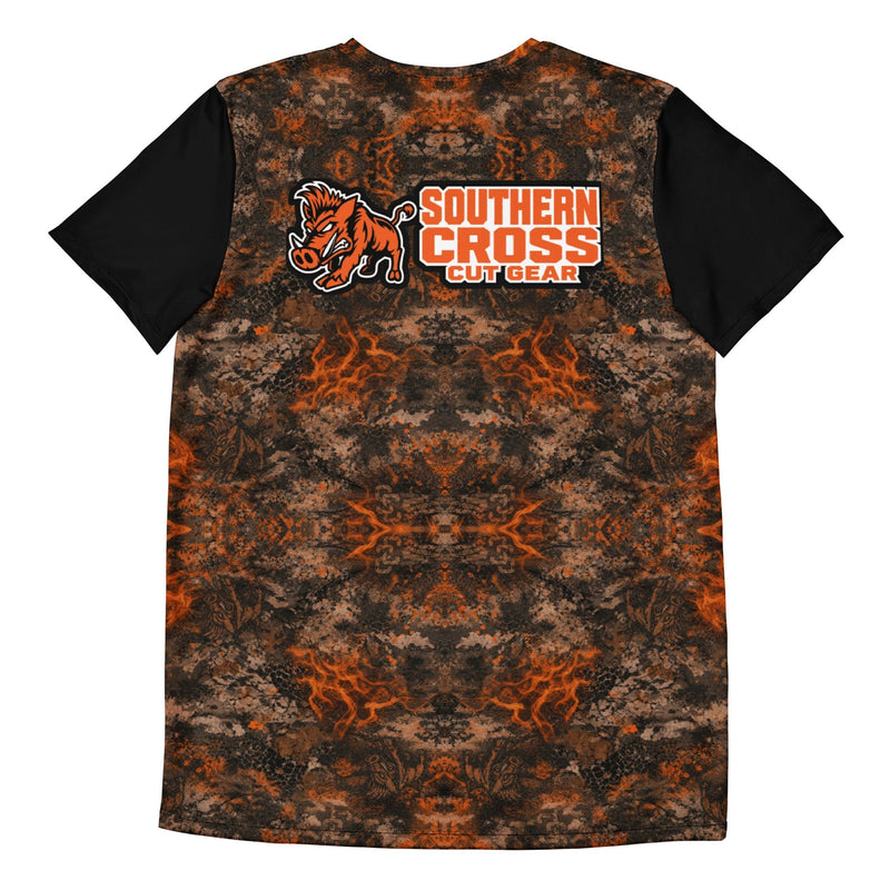Load image into Gallery viewer, SC Inferno Camo Men’s Athletic Shirt - Southern Cross Cut Gear
