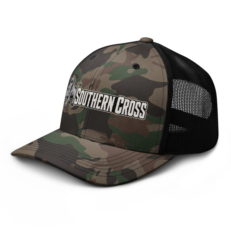 Load image into Gallery viewer, Send Em 2.0 Camo Trucker Hat- Made to order | 5-10 days for delviery - Southern Cross Cut Gear
