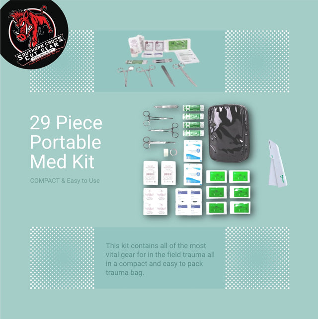 29 Piece Portable Trauma Med Kit - Southern Cross Cut Gear