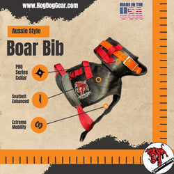 Aussie Style Boar Bib- Attached Collar Seatbelt Open Leg Holes - Southern Cross Cut Gear