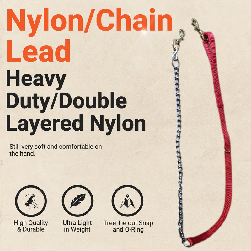 Load image into Gallery viewer, Double Layered Nylon/ Chain Lead - Southern Cross Cut Gear
